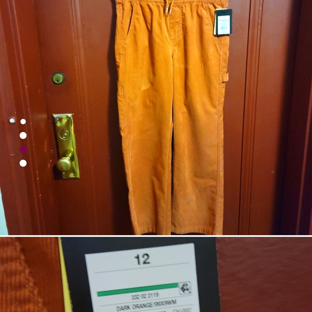 Art Class Vibrant Orange Corduroy Pants Size 12